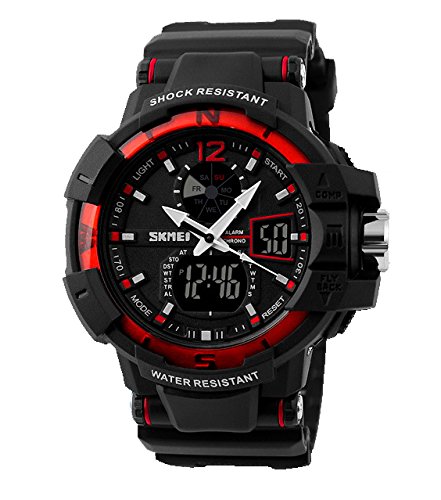 ufengke koreanische Art und Weise wasserdicht Dual-Time-Anzeige Sport Armbanduhren fr Mnner, fhrte multifunktionale Outdoor elektronische Handgelenk Armbanduhren, rot ufengke koreanische Art und Weise wasserdicht Dual-Time-Anzeige Sport Armbanduhren fr Mnner, fhrte multifunktionale Outdoor elektronische Handgelenk Armbanduhren, rot