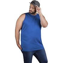 Athletic Tank Top Herren Plus Size – ärmellos, Königsblau, Mit Knopfverschluss, Größe 4XL