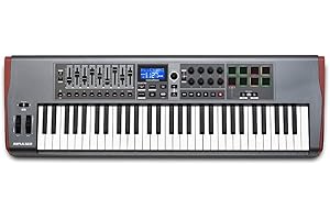 Novation Impulse 61, clavier maître MIDI USB de 61 touches – clavier robuste et ultra-réactif à grandes touches, avec de l'aftertouch et des pads sensibles à la vélocité – pour Mac et Windows