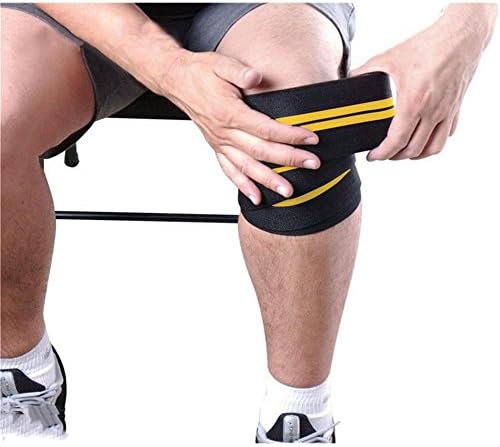Sports Leggings Bandage Squat Neck Leggings Professional Sports Weightlifting Training , yellow , single