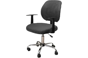 LIFEDX Funda de Sillas de Oficina Elástica,Felpa de Terciopelo Estilo Simplista Cubiertas de la Silla de la Computadora Antipolvo de Oficina Silla Removible(No Incluye Sillas)- Dark Gray||1PC