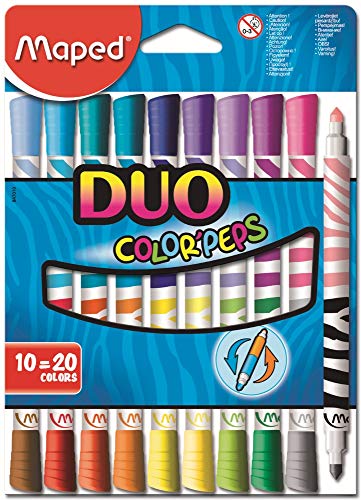 Maped Duo Color'Peps - Rotulador de punta fina (20 colores)