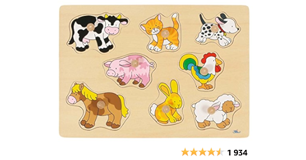 Goki Puzzle A Encastrements Bebes Animaux Amazon Fr Jeux Et Jouets