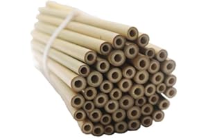 Super Idee Lot de 50 tubes en bambou pour hôtel à insectes, hôtel à abeilles, maison à insectes, abeilles sauvages, aide à la nidification des abeilles sauvages, intérieur lisse et étanche