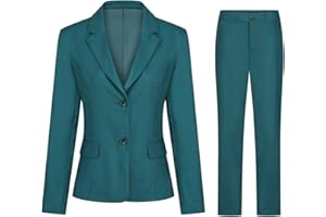 YFFUSHI Tailleur Pantalon Femme Chic Ensemble Slim Fit Veste Bureau Travail Décontracté Blazer Costumes Formelle Deux Boutons