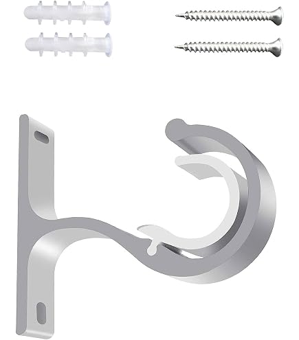 2 Supports De Tringle à Rideaux Plafond Réglables - Pour Tringles ø20-28 Mm, En Alliage Aluminium Blanc - 5