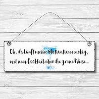 Motivation - Dekoschild Türschild Wandschild aus Holz 10x30cm - Holzdeko Holzbild Deko Schild zur Dekoration Zuhause im Büro auch perfekt als Geschenk Mitbringsel zum Geburtstag Hochzeit Weihnachten für Familie Freundin Mutter Schwester Tochter