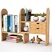 Produktbild Tribesigns Schreibtisch-Regal Book Shelf Deskaus Bambus, Bücherregal Schreibtischorganizer mit 2 Schubladen einstellbar, Multifunktionale Tisch Organizer Aufbewahrungsregal für Bürobedarf