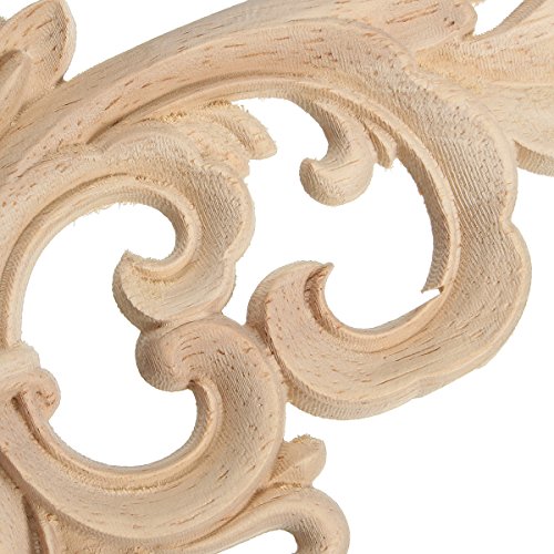 2 Stück Holzornamente Schnitzerei Verziehrung Aufklebe für Möbel Schrank Ecke 22*10cm - 4