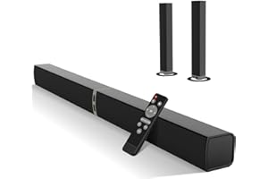 HoYLluDLL 2.0-channel Soundbar for TV, 32 Inch Divisible 2-in-1 Sound bar, Soundbar Bluetooth 5.3 with 3 EQ Modes and 3D Surround Sound, TV Speaker Soundbars with ARC/Optical/Aux, Black