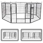 zoomundo-Recinto-per-Cani-Recinzione-Box-Cani-Conigli-Animali-di-Ferro-Cucciolo-Gabbia-8-Pezzi
