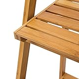 Relaxdays Leiterregal Bambus H x B x T: 100 x 45 x 33 cm Badregal mit 3 praktischen Ablageflächen auch als Standregal und Küchenregal zu verwenden zum Auf- und Zuklappen für Bad und Wohnraum, natur - 5