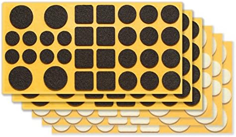 Clapur felt gliding set (192 pcs.) High-quality felt pads, self-adhesive, extra pressure-resistant. For furniture, chairs and tables - Colour: black / white, Form: round / square