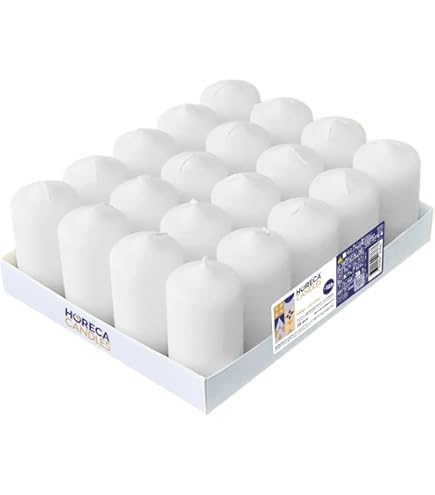Papstar 12 Ceri Paraffina Avorio 40x60 Mm – Confezione Da 6 (72 Pezzi) – Durata 6 Ore – Parte Superiore Piatta