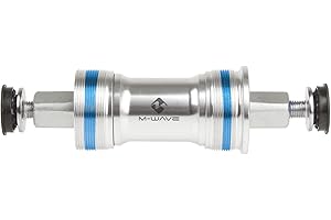 M-Wave Unisex Adult Carousel BB BSA SQ Compact Bottom Bracket Silver/Blue for 68mm Case L1: 115mm L2 24mm