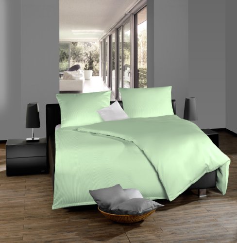 fleuresse Damast 703138 Fb. 5 Kissenbezug 60 x 80 cm, mit Hotelverschluss, lindgrün - 2