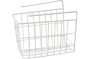 jojofuny Sotto Mensola Cestino Dispensa Organizzazione E di Stoccaggio Cesti di Stoccaggio Scaffale Filo Cesti Appesi Scaffali Per Under Cabinet di Archiviazione (Bianco)