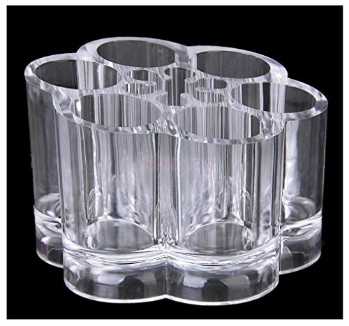 Acrylic Flower Cosmetic and Makeup Brush Holder with 12 Spaces.