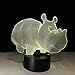 Produktbild LPY-Rhino 3D visuelles Licht bunt Touch Solid LED Acryl Board Creative Produkte Kleine Nacht Lampe ABS Basis Neuheit Beleuchtung