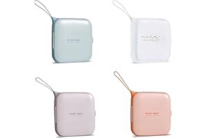 EABDICE 4 Stück Tragbare Maskenbox, Wiederverwendbar Masken Etui Staubdicht, Tragbarer Hartplastik Organizer, für Einwegmasken Leicht und Wiederverwendbar zum Schutz vor Schmutz und Staub