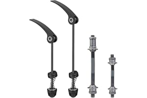 CODIRATO 1 Paire de Libération Rapide de Velo, Essieu Brochette de libération Rapide en Metal pour Roue Avant/arrière de vélo de Route VTT (Noir)