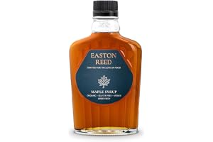 Easton Reed Ekologisk Lönnsirap Grad A Amber Rich 250ml – Kanadensisk Lönnsirap från Quebec – Vegansk Sötersättning för Pannkakor, Dessert och Marinad – Glasflaska, Bärnstensfärgad