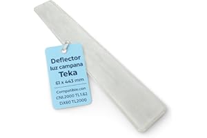 RECAMBIOS DREYMA Deflector Luz Traslúcido 61x443 mm 61801255 Compatible con Campana Extractora Teka CNL2000 TL1.62 DK60 TL2000 Serie TL Difusor Protector Bombilla Acrílico Resistente