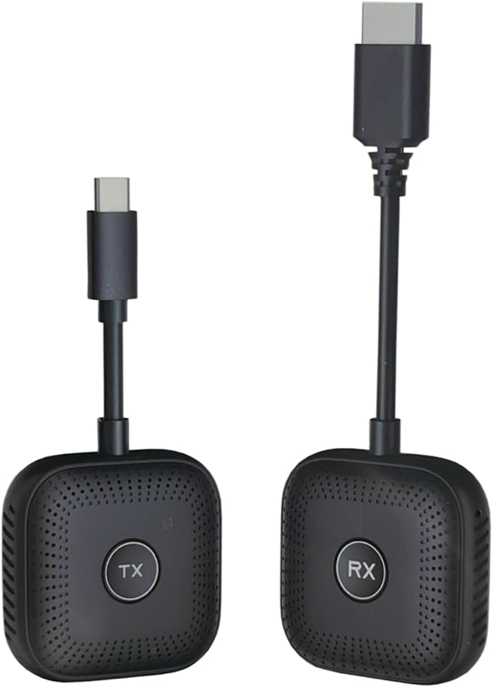 Coverzone Kablosuz HD Görüntü Aktarıcı Seti USB-C TX RX | 1080P 60Hz Tak Çalıştır | Bilgisayar TV Bağlantı Kiti | İnternetsiz Ekran Yansıtma - S1 Type C