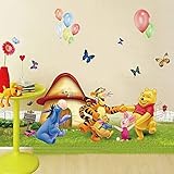 decoracion winnie pooh bebe ● Instrucciones: Pegatinas decorativas pared infantil niño se aplica fácilmente sobre cualquier superficie limpia y seca; No es adecuado para superficies irregulares o rugosas.