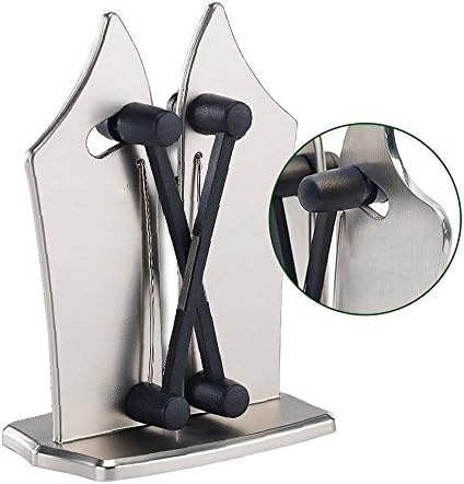 Kitchen Knife Sharpener by Umydeal, Professional Kitchen Knife Sharpener Steel with Two Adjustable Edges for Sharpens, Hones, &amp; Polishes Serrated, Beveled, Standard Blades