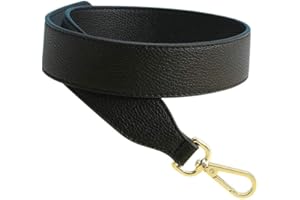 SANTIMON Anse de Sac Bandouliere Sangle Similicuir Femmes Lanière Épaule Chaîne pour Sac à Main Pochette avec Métal Mousqueton (Noir)