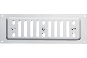 SOTECH Ventilationsgaller av aluminium (260 x 90 mm, ovala slitsade hål) Ventilationsgaller för fastskruvning med skjutlås