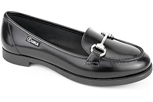 ZGIRLS Mocasin Uni 485 College Negro Zapato Castellano Adolescentes NIÑA Uniforme Escolar Resistentes Impermeables
