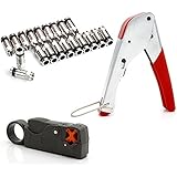 AVESON Compression Tool Kit Crimping Tool Crimper for Coaxial Cable RG6 RG59 F-Type Connector BNC RCA Coax Cable