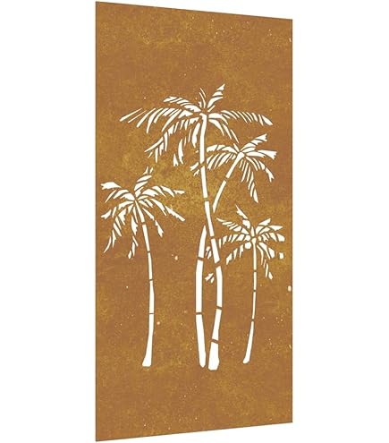 Zen Man 031766-2 Inkijkbescherming voor tuinhek, tuindecoratie, roest, zichtwering, 1 mm, H125 x 50 cm