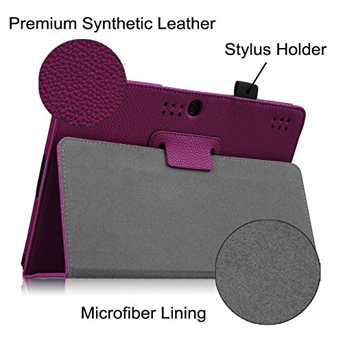Fintie Lenovo Tab 2 A10-30 / Tab 2 A10-70 / Tab 3 10 Plus Hülle Case – Folio Kunstleder Schutzhülle Tasche Etui mit Auto Schlaf / Wach Funktion für Lenovo Tab 2 A10-30 / A10-30L / A10-30F / Tab 2 A10-70 / A10-70L / A10-70F / TAB3 10 Plus / Tab 3 10 Business 10,1 Zoll Tablet, Lila - 5