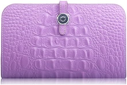 Longzibog Leather Fashion Women's Purse Organizer Long Wallet Clutch Card Holder Money Clip Light Purple