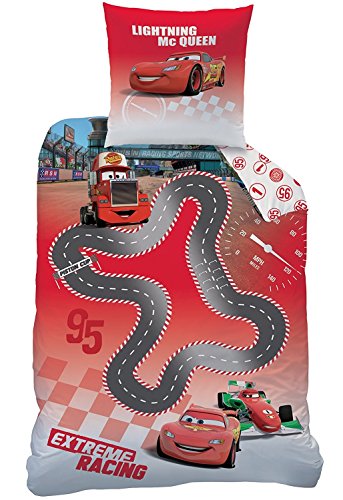 Wende Bettwäsche Set Disney Cars, 135 x 200 cm 80 x 80cm, Microfaser, 4829206050