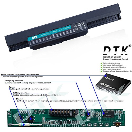 DTK® Ultra Hochleistung Notebook Laptop Batterie Li-ion Akku für ASUS A32-K53 A42-K53 k43 Series K53 Series X43 Series X43 Series A83, A84, K54, K84, P43, P43S, P53, X44,X53,X53S, X54, X84, X84H - 3