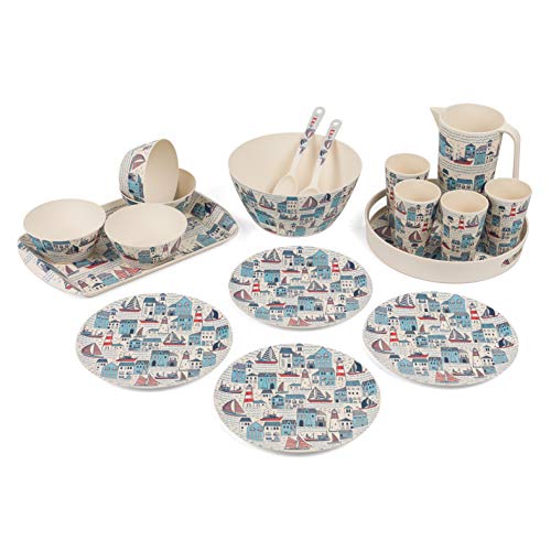 Cambridge COMBO-3140 Plymouth Bamboo Eco-Friendly Tableware - 4 Place Setting