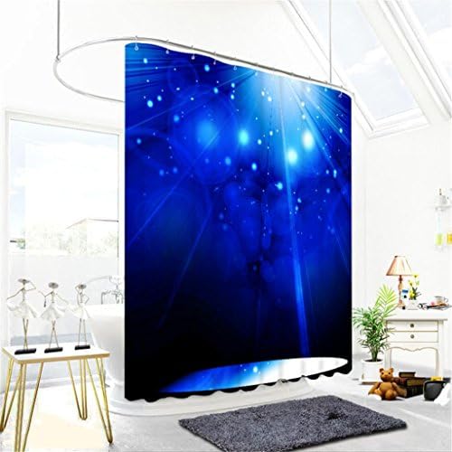 Dbtxwd 3D Visual space Blue fantasy starry sky Digital Printing Polyester Fabrics Three-dimensional Waterproof and mildew Occlusion privacy Shower curtain Beautify the bathroom Cut off Hanging curtains , 180*180cm