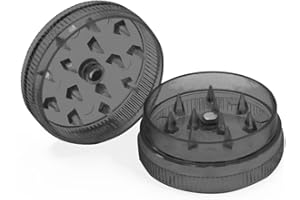 JOY STORE Mini macinino in plastica per tabacco e spezie. Grinder da 30mm per tritare qualsiasi spezia e tabacco. (Nero)