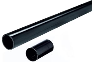‎LL ELEKTROPLAST STRÓŻA PVC Installationsrohr M16, 15 Meter Kabelrohr starr + 14x Muffen, Ø 16mm für Aufputzinstallation, Härtedruck 320N, Schwarz