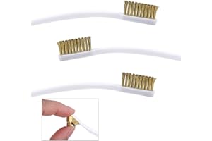 FOGAWA Mini Drahtbürste Set, 3D Drucker Teile Zubehör Düse Reinigung Kupferdraht Zahnbürste Messing Kupferbürste Griff für Extruder Hotend Heißbett Schweißschlacken und Rost Reinigung 3 Stücke