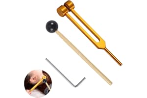 SAMHENG Tuning Fork 128hz with Silicone Hammer, Stainless Steel Medical Tuning Forks for Healing, Sound Therapy, Non-Magnetic Diagnostic Tuning Fork with Mallet for Chakra Hammer Ball Diagnostic