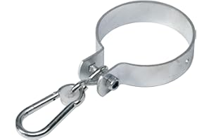 TIKTAKTOO Loggyland Collier de Balançoire avec Mousqueton, Ø 8 cm, Crochet de Manchette, Diamètre 80 mm pour Tubes ou Bois Ronds, Argenté