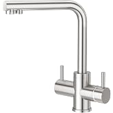 CREA 4 Way Kitchen Tap,Osmosis 4 Way Faucet | 360&deg; Rotating Gas Water Kitchen Tap, Four Way Kitchen Tap with Two Handles, Osm