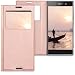 Produktbild kwmobile Hülle für Sony Xperia XA1 Ultra - Bookstyle Case Handy Schutzhülle Kunstleder mit Sichtfenster - Flipcover Klapphülle Rosegold