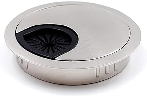 XOXVURI Kabeldurchführung Kabeldurchlass aus Metall Chrom poliert Bohrmaß Ø 68 mm Schreibtisch mit Staubdichtung