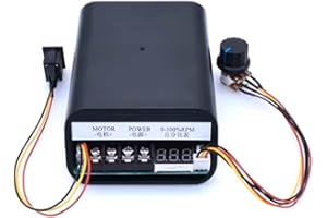 Fowecry DC 10-55V 60A PWM Motor Speed Controller 0-100% RPM LED Digital Adjustable CW CCW Forward Reverse Motor Control Switch 1 Pcs Black